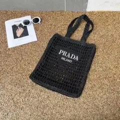 PRADA ラフィア トートバッグ ハンドバッグ f