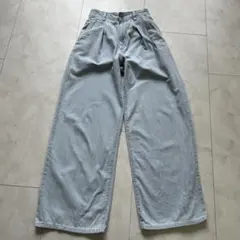 [専用]GU ワイドパンツ デニム ライトブルー コットン100% S 150