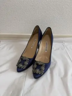 【新品同様】MANOLO BLAHNIK 23cm　デニム　ネイビー　メイセール 新品同様】MANOLO BLAHNIK 23cm デニム ネイビー メイセール - メルカリ