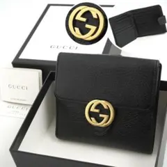 ✨未使用展示品・箱付✨　GUCCI ミニ財布　インターロッキング　二つ折り　GG