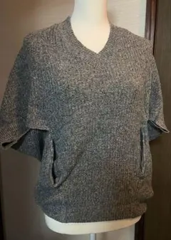 グレー Vネック ニットベスト