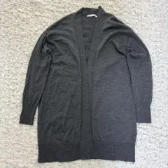 ICB カーディガン S グレー ウール100% ロング ニット