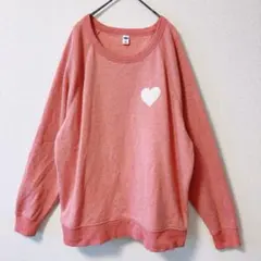 OLD NAVY XLハート刺繍 スウェット トレーナー ピンク オーバーサイズのサムネイル