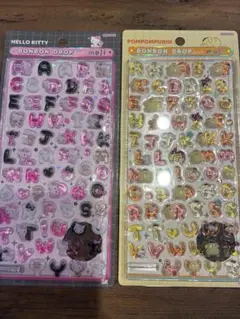 ［正規品］ボンボンドロップシール　もじ　ハローキティクール　ポムポムプリンセット