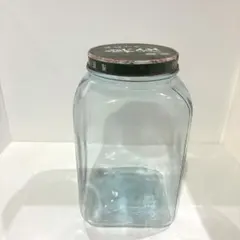 昭和レトロ　蓋つきガラス瓶　透明ガラス空き瓶　味付け海苔のサムネイル