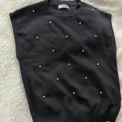 INGNI ブラック ノースリーブニット