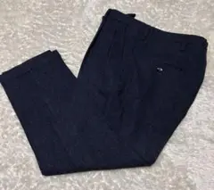 未使用に近い　VIGANO ウールツイード　ヘリンボーン　アンクルパンツ　L