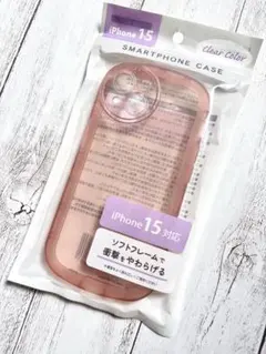 【新品】iPhone15ケース クリアピンク