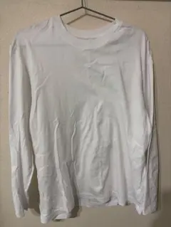 GU ソフトコットンクルーネックT(長袖) M ホワイト 白 ロンT