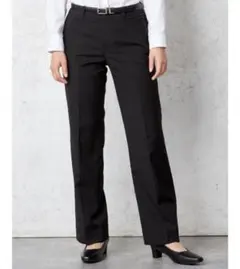 【ウォッシャブル】ストレートパンツ 黒無地 RENU生地使用 SOFFICE