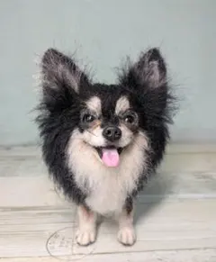 羊毛フェルト　チワワ　ブラックタン　のんてん様　お直し 羊毛フェルト チワワ ブラックタン のんてん様 お直し - メルカリ