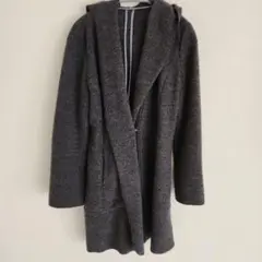 ミッシェルクラン　グレー フード付き ロングカーディガン