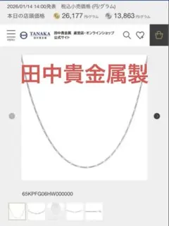 プラチナ ネックレス Pt850 銀座田中　TAKAKA ホシエス 45cm