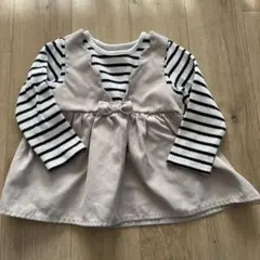 ベージュ ストライプ 長袖 トップス