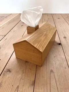 格安処分品❣️ 木製 家型ティッシュカバー 煙突 ティッシュボックス