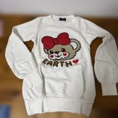 美品EARTH MAGIC ホワイト トレーナー 160