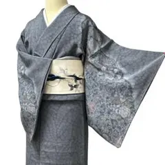 AA125愛華 着物 訪問着 総絞り 袷 刺繍 道具 仕付け糸 正絹 美品 