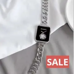 セール　Apple Watch シルバー 38／40／41チェーンベルト