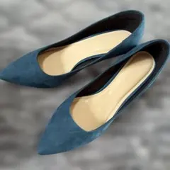 濃緑スエード ハイヒールパンプス XL