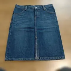 【美品】濃いデニム タイトスカート フロントボタン付きM