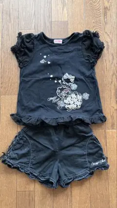 mezzo piano 120 黒 Tシャツ ショートパンツ　セット