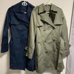 新品　☆お買得☆２点セット　トレンチコート　カーキ、ネイビー