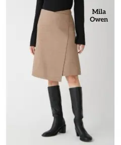 Mila Owen ミラオーウェン 後ろダーツデザイン巻き風ミニマムスカート