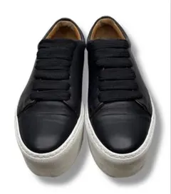 美品■Acne Studios【23.5】厚底 レザースニーカー ブラック 黒