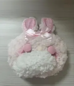 うさぎ　ふわふわポーチ　ピンク