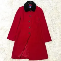 バーバリーブルーレーベル アンゴラ/カシミヤ混 フェイクファ コート38