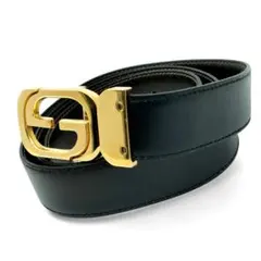 GUCCI レザー ゴールド金具 ベルト ブラック グッチ 本革