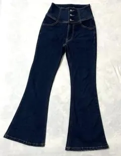 WEGO ジーンズ デニム　ハイウエスト　ストレッチデニム　フレアパンツ　ブルー