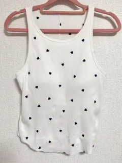 ブルー　シールームリン Heart embroideryパッドinアメスリタンク