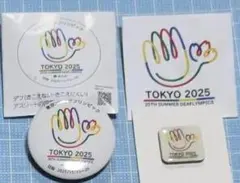 TOKYO 2025 デフリンピック バッジ 2個 ご当地 マンホールカード