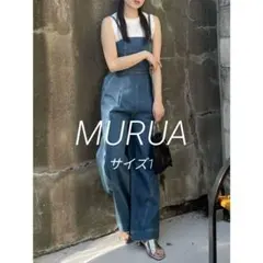 美品 MURUA デザインデニムロンパース サロペット オーバーオール S