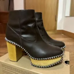 moussy ウッドソールショートブーツ