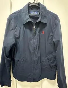 極美品 ポロラルフローレン ドリズラージャケット ジップアップ ポニーロゴ 90s Polo Ralph Lauren Leather Drizzler Jacket 深緑 L ポロ