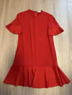 美品 レッドヴァレンティノ ワンピース ひざ丈 Aライン フレア 38 M RED VALENTINO ヴァレンティノ 花柄ワンピース フレア ひざ丈