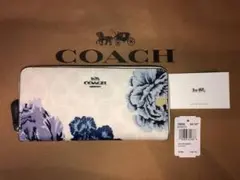 白シグネチャー×ブルー大輪花長財布