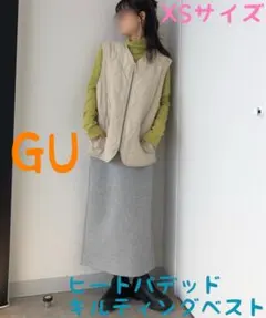 GU ヒートパデッドキルティングベストSW ベージュ XS ユニセックス