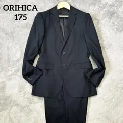オリヒカORIHICAブラックストライプ メンズビジネススーツセットアップ春夏秋