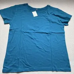 半袖Tシャツ インド綿・ターコイズ LL