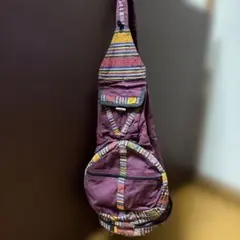 エスニック柄 紫色 スリングバッグ