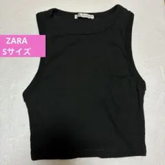 ZARA リブ　タンクトップ　ブラック　Sのサムネイル
