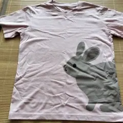 うさぎプリント Tシャツ ピンク 140cmのサムネイル