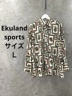 EKUland sports/ Ｌ/ヨーロッパ貴族の紋章風デザインの総柄シャツ