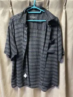 ネイビー系ストライプ 半袖シャツ