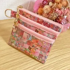 リクエストおまとめです✽　ラミネート3ファスナーミニポーチ　3点