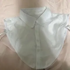 ホワイト ポリエステル つけ襟 ボタン付き