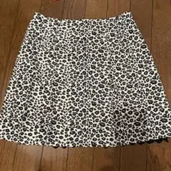 レオパード　ミニスカート　レース付き　白黒　Y2k 甘辛mix